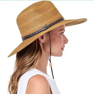 Coolibar Tan Sun Hat with Chin Cord